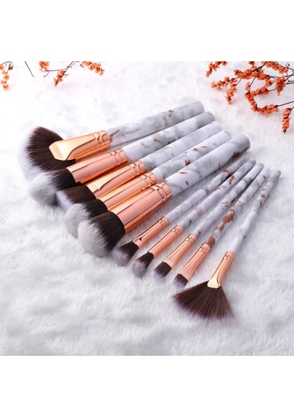 Sektör 10'lu Altın Fld Makyaj Fırça Seti Kozmetik Pudra Göz Farı Fondöten Allık Karıştırma Güzellik Makyajı Brochas Maquillaje Kıt (Yurt Dışından)