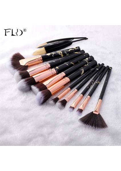 Sektör 10'lu Altın Fld Makyaj Fırça Seti Kozmetik Pudra Göz Farı Fondöten Allık Karıştırma Güzellik Makyajı Brochas Maquillaje Kıt (Yurt Dışından)