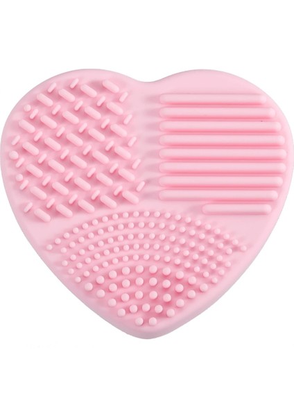 Pembe Kalp Makyaj Fırçası Temizleyici Yıkama Fırçası Pedi Temizleme Matı Kozmetik Fırça Temizleyici Evrensel Makyaj Aracı Scrubber Kutusu (Yurt Dışından)