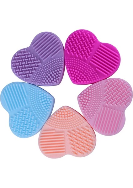 Pembe Kalp Makyaj Fırçası Temizleyici Yıkama Fırçası Pedi Temizleme Matı Kozmetik Fırça Temizleyici Evrensel Makyaj Aracı Scrubber Kutusu (Yurt Dışından) modelleri