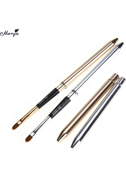 Gümüş No.8 Altın Gümüş Metal Saplı Dudak Parlatıcısı Makyaj Fırçası Taşınabilir Geri Çekilebilir Ayarlanabilir Ruj Fırçası Koruma Kapağı ile Kozmetik Aracı (Yurt Dışından) modelleri