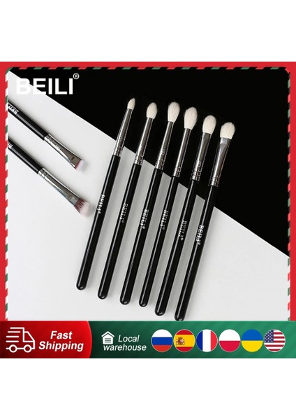 6 Adet Beılı Profesyonel Lassic Doğal Göz Makyaj Fırçaları Seti Göz Farı Kaş Karıştırma Smokey Siyah Güzellik Makyaj Fırçaları (Yurt Dışından) modelleri