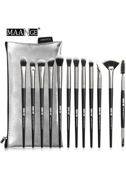 Çanta ile 12 Adet Gri Maange Pro Göz Makyaj Fırçaları Kozmetik Çantalı Set Rose Gold Makyaj Fırçası Göz Farı Karıştırma Makyaj Fırçası Maquiagem (Yurt Dışından)