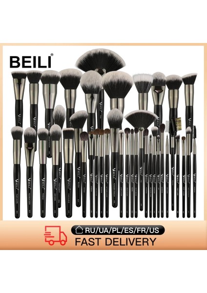 BX-E18 Adet Beılı Lüks Siyah Profesyonel Makyaj Fırça Seti Büyük Toz Makyaj Fırçaları Fondöten Doğal Karıştırma Pinceaux De Maquillage (Yurt Dışından) modelleri