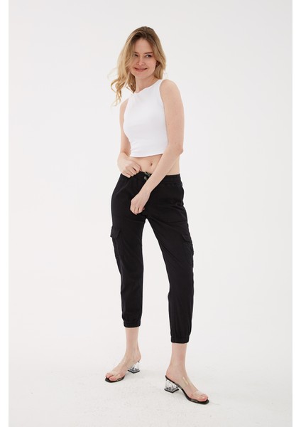 Yüksek Bel Regular Fit Jogger Kargo Pantolon Pantolon 24Y0311K1 modelleri