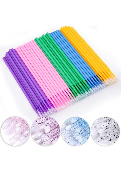 Kristal Yeşil Lot Mikro Fırçalar Makyaj Kirpik Uzatma Tek Kullanımlık Kirpik Tutkal Temizleme Fırçaları Ücretsiz Aplikatör Çubukları Makyaj Araçları (Yurt Dışından)