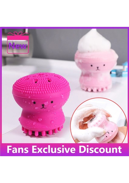 Pembe Tarzı Moda Yüz Temizleme Fırçaları Silikon Sevimli Ahtapot Yüz Temizleyici Gözenek Temizleyici Exfoliatorcilt Bakım Araçları (Yurt Dışından) fırsatları