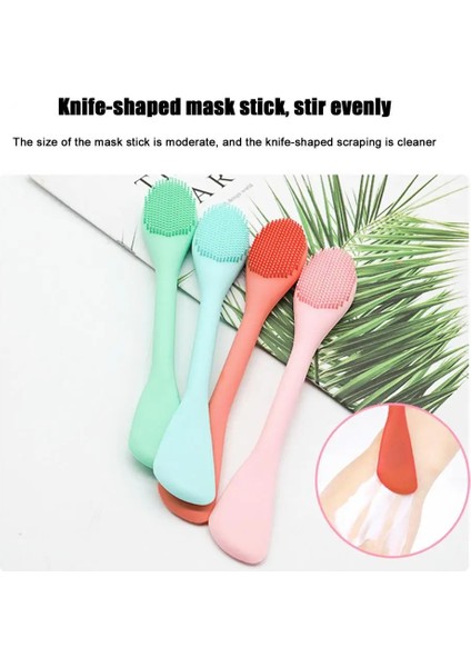 Pembe Tarzı Yüz Maskesi Spatula Silikon Tüysüz Nemlendiriciler Aplikatör Güzellik Aracı Bükülebilir Büyük Yüz Çamur Maskesi Aplikatör (Yurt Dışından)
