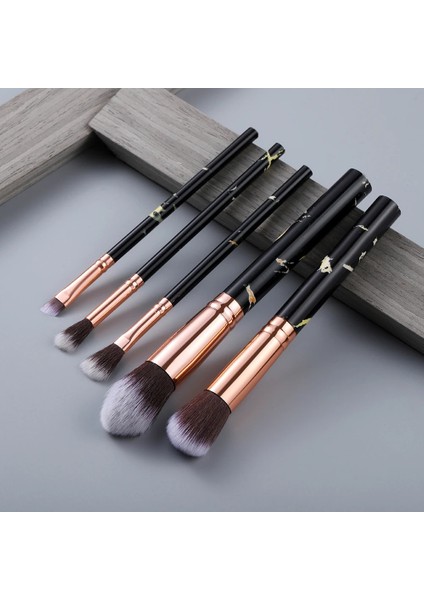 Göz 10 Adet Siyah Fld Makyaj Fırça Seti Kozmetik Pudra Göz Farı Fondöten Allık Karıştırma Güzellik Makyajı Brochas Maquillaje Kıt (Yurt Dışından)