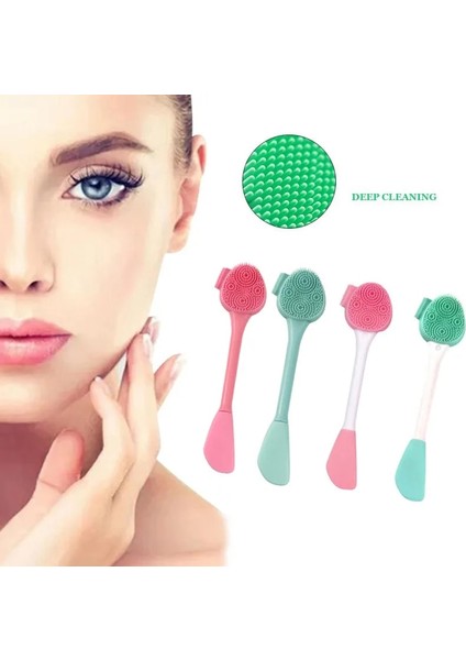 Çift-Fishta-4 Tarzı Çift Başlı 4 Renk Silikon Cilt Bakımı Kadın Yüz Peeling Siyah Nokta Kaldırma Clarisonic Yüz Temizleme Fırçası (Yurt Dışından)