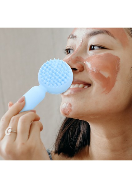 Gök Mavisi Tarzı Silikon Yüz Temizleme Fırçası Peeling Scrubber Gözenekler 11X5CM Fırçalar Pembe Silika Jel Miss (Yurt Dışından) fırsatları