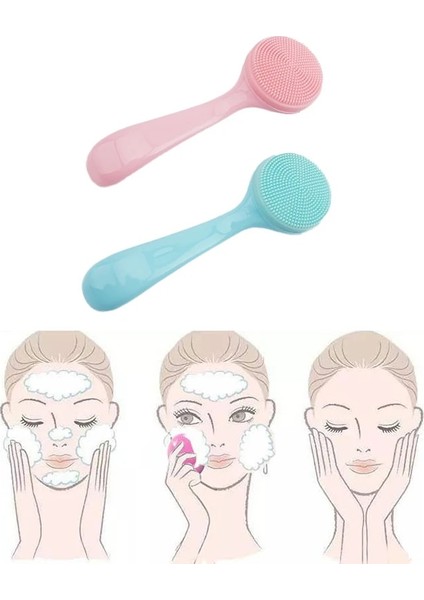 Pembe Tarzı Çift Taraflı Silikon Yüz Temizleme Fırçası Yumuşak Saç Yüz Masajı Yıkama Fırçası Siyah Nokta Çıkarıcı Taşınabilir Cilt Bakımı Aracı (Yurt Dışından) modelleri