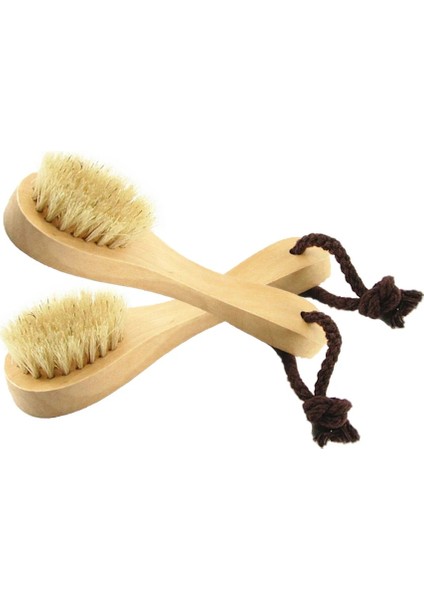Beyaz Stil Doğal Kıllar Ahşap Yüz Temizleme Fırçası Ahşap Saplı Yüz Temizleyici Siyah Nokta Burun Scrubber Peeling Yüz Cilt Bakımı (Yurt Dışından)