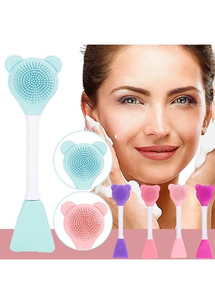 Pembe Tarzı 5 Renkler Dıy Maske Karıştırıcı Ayı Çift Başlı Silikon Jel Maske Fırçası Güzellik Çamur Maskesi Yüz Yıkama Fırçası Yüz Cilt Bakımı Araçları (Yurt Dışından) fırsatları