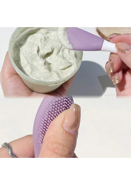 1 Adet Tarzı Çift Kafa Silikon Yüz Maskesi Fırça Yüz Masaj Temizleme Fırçası Dıy Çamur Filmi Kazıyıcı Yüz Bakımı Aracı Yüz Temizleme Yüz Fırçası (Yurt Dışından) modelleri