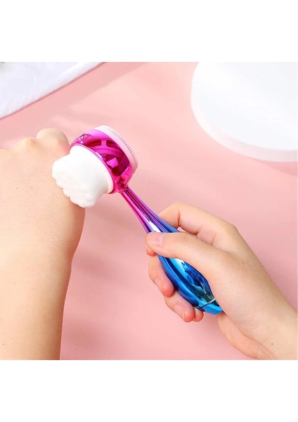 Pembe Tarzı Temizleme ve Peeling Için Yüz Temizleyici Bru Siyah Nokta Temizleme Için Yumuşak Kıllı 3D Manuel Yüz Temizleme Fırçası (Yurt Dışından)