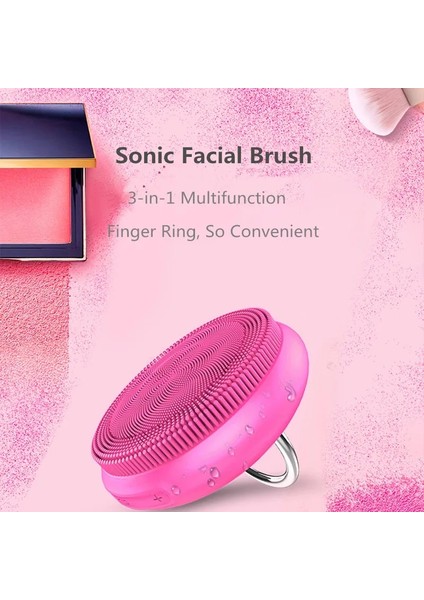 Pembe Tarzı Yüz Temizleme Fırçası Şarj Edilebilir Elektrikli Halka Toka Silikon Yüz Temizleme Fırçası Yüz Temizleme Peeling ve Masaj Için (Yurt Dışından) indirimleri