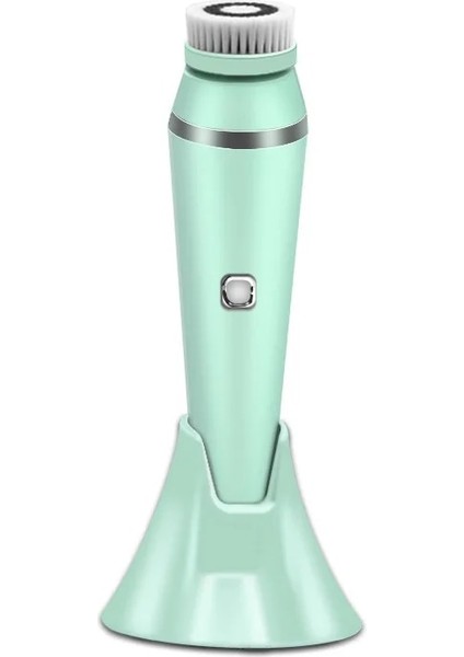 Yeşil Stil 4 In 1 Yüz Temizleme Fırçası Şarj Edilebilir Elektrikli Su Geçirmez Onic Peeling Yüz Scrubber Fırça Seti Cilt Bakım Makinesi (Yurt Dışından)