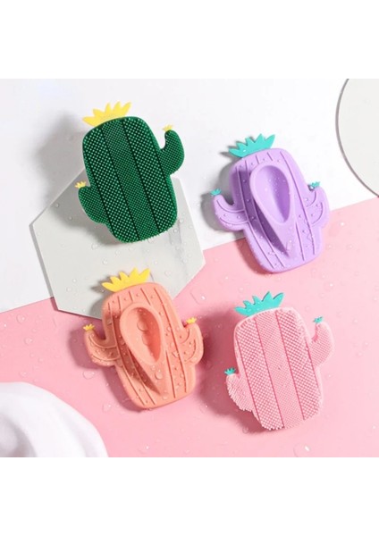 No.4 Stili Yeni Sevimli Kaktüs Silikon Masaj Banyo Fırçası Yüz ve Vücut Fırçalama Araçları Kuru Fırçalama Vücut Fırçası Sabun Net Banyo Süngerleri Banyo Scrubber (Yurt Dışından) fiyatları