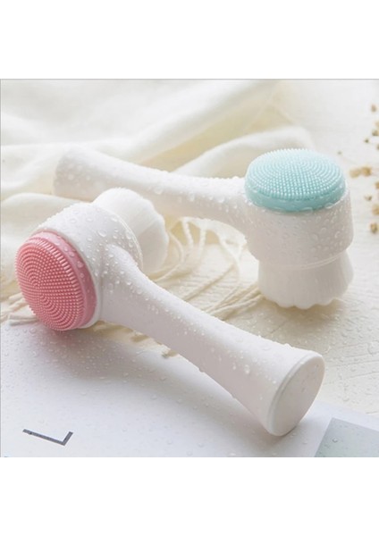 Pembe Tarzı Silika Jel Yüz Fırçası Çift Taraflı Yüz Temizleyici Siyah Nokta Çıkarma Ürünü Gözenek Temizleyici Peeling Yüz Fırçası Yüz Fırçası (Yurt Dışından) modelleri