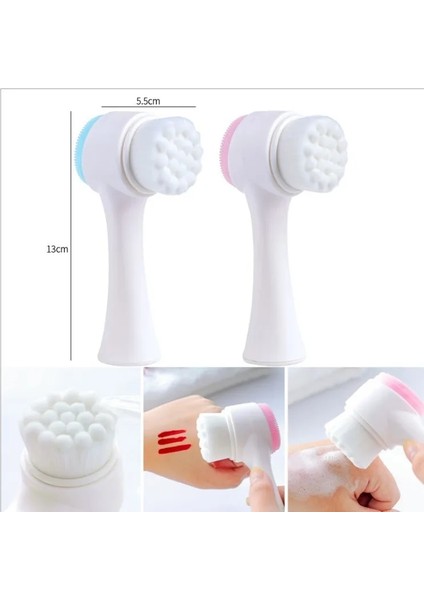 Pembe Tarzı Silika Jel Yüz Fırçası Çift Taraflı Yüz Temizleyici Siyah Nokta Çıkarma Ürünü Gözenek Temizleyici Peeling Yüz Fırçası Yüz Fırçası (Yurt Dışından) indirimleri