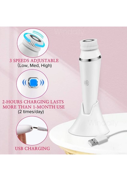 Yeşil Stil Elektrikli Yüz Temizleme Fırçası Şarj Edilebilir Su Geçirmez Onic Exfoliator Yüz Scrubber Temizleyici Cilt Bakım Makinesi (Yurt Dışından) indirimleri