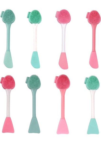 B-Pembe Tarzı Çift Kafa Yüz Temizleme Fırçası Silikon Yüz Masaj Fırçası Peeling Yüz Temizleyici Cilt Bakımı Aracı Masaj (Yurt Dışından) modelleri