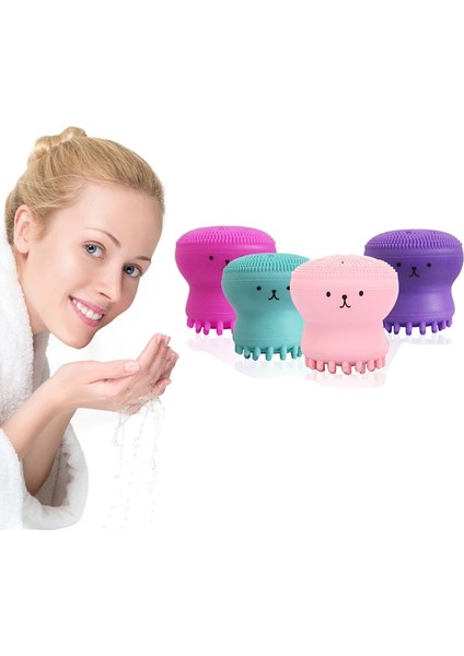 Pembe Tarzı Renk Ahtapot Silikon Yüz Temizleme Fırçası Derin Gözenek Peeling Siyah Nokta Yüz Temizleyici Şekil Yıkama Fırçası Makyaj Aracı (Yurt Dışından) modelleri