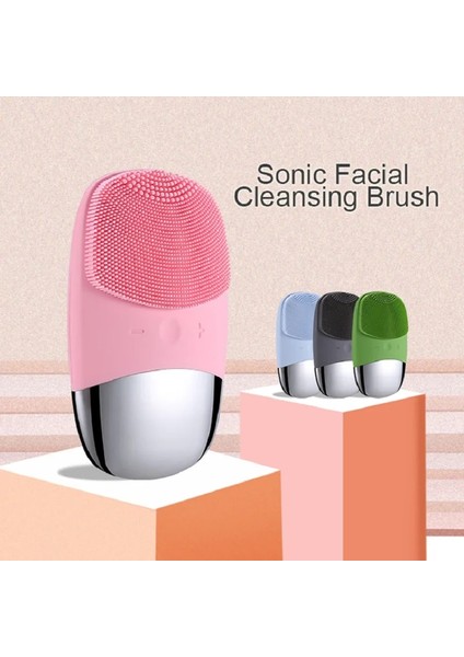 Siyah Stil Elektrikli Silikon Yüz Temizleme Fırçası Sonic Titreşim Yüz Yıkama Fırçası Derin Gözenek Temizleme Cihazı Cilt Masajı USB Şarj (Yurt Dışından) fırsatları