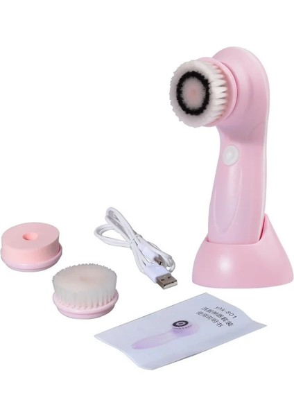 Pembe Tarzı 3 In 1 Elektrikli Yüz Temizleme Fırçası Silikon Döner Yüz Fırçası Derin Temizlik Cilt Peeling Su Geçirmez Yüz Masajı (Yurt Dışından) modelleri