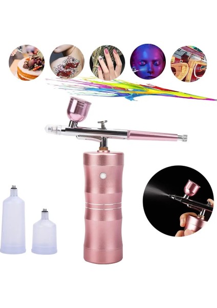 Kırmızı Stil Airbrush Taşınabilir Akülü Yüz Bakım Boya Püskürtme Tabancası Airbrush Kuaför Nano Sis Sis Kiti Mini Hava Kompresörü Püskürtücü (Yurt Dışından) modelleri