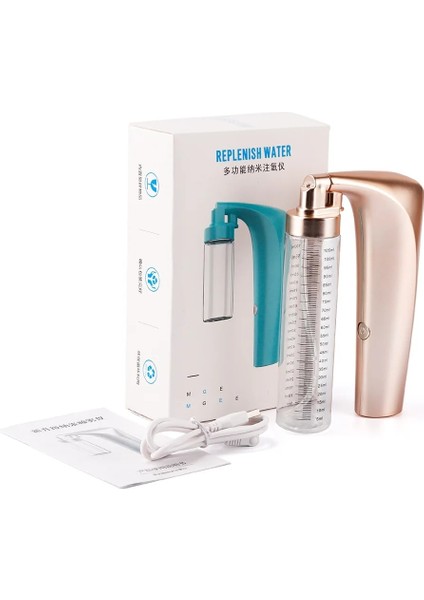 Altın Tarzı 100 ml Airbrush Nano Sis Mist Püskürtücü Cilt Nemlendirici Püskürtücü Hava Kompresörü Püskürtme Tabancası Makyaj Maskesi Yüz Spa Nemlendirir Cilt (Yurt Dışından)