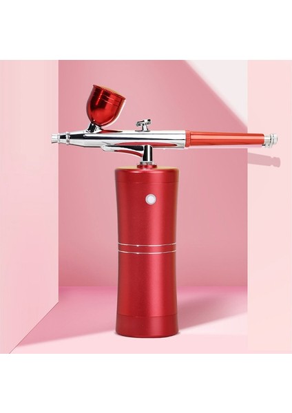 Kırmızı Stil Yüz Airbrush Hava Kompresörü Kiti Nano Püskürtücü Su Oksijen Enjektör Tabancası Tırnak Sanat Dövme El Sanatları Kek Makyaj Mist Airbrush (Yurt Dışından) fırsatları