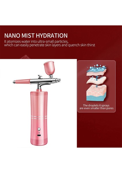 Pembe Tarzı Airbrush Kompresör Kiti ile Taşınabilir Airbrush Boya Püskürtme Tabancası Airbrush Nail Art Dövme Craft Kek Yüz Nano Sis Mist Spreyi (Yurt Dışından) modelleri