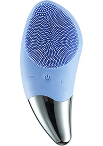 Mavi Stil Mini Elektrikli Yüz Temizleme Fırçası Ultrasolicone Yüz Temizleyici Derin Gözenek Temizleme Cilt Masajı Yüz Temizleyici Fırça Cihazı (Yurt Dışından)