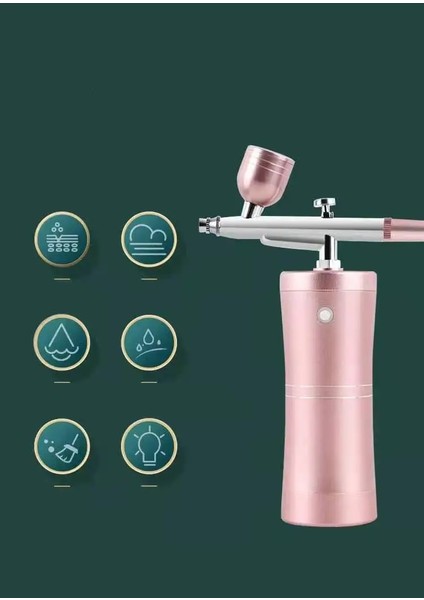 Tok Mini Hava Kompresörü Kiti Hava Fırçası Boya Püskürtme Tabancası Airbrush Tırnak Sanat Dövme Zanaat Kek Nano Sis Sis Püskürtücü (Yurt Dışından)