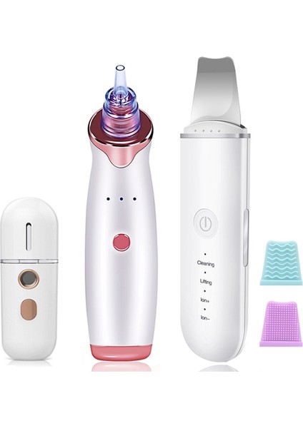 Gümüş Tarzı Ultrasonik Yüz Gözenek Temizleme Siyah Nokta Remover Vakum Akne Temizleyici Ems Cilt Scrubber Titreşim Soyma Yüz Kaldırma Seti (Yurt Dışından) modelleri