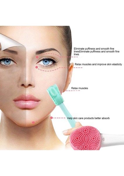 No.10 Stili Çift Kafa Yüz Temizleme Fırçası Silikon Yüz Masaj Fırçası Peeling Yüz Temizleyici Cilt Bakımı Aracı Masaj (Yurt Dışından) indirimleri