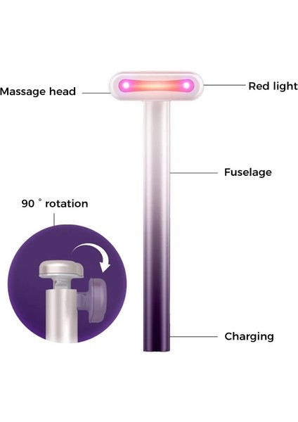 Gri Tarzı Yüz Cilt Bakımı Aracı Kırmızı Işık Terapi Yüz Masajı Yüz Boyun Ems Mikro Akım Anti-Aging Cilt Sıkılaştırma LED Güzellik Değnek (Yurt Dışından) modelleri