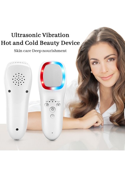 Beyaz Stil Ultrasonik Kriyoterapi Makinesi LED Sıcak Soğuk Çekiç Yüz Kaldırma Titreşim Masajı Yüz Vücut Spa Güzellik Ekipmanları Crioterapia (Yurt Dışından) modelleri