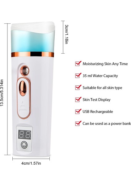 Mavi Stil Nano Yüz Mister Mini Atomizasyon Kirpik Uzantıları Yüz Mist Yüz Nemlendirici Vapur Serin Nemlendirici Püskürtücü Güzellik Cilt Bakımı (Yurt Dışından) modelleri
