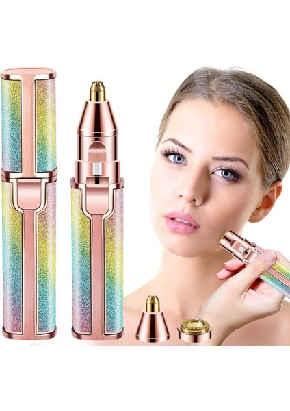 Pembe Tarzı 2 In 1 Şarj Edilebilir Elektrikli Kaş Düzeltici Epilatör Kadın Vücut Yüz Ruj Şekli Epilasyon Gökkuşağı ve Pembe (Yurt Dışından) fiyatları