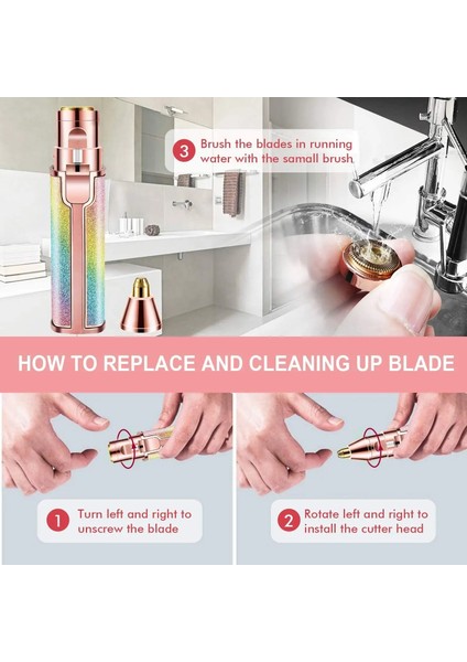 Pembe Tarzı 2 In 1 Şarj Edilebilir Elektrikli Kaş Düzeltici Epilatör Kadın Vücut Yüz Ruj Şekli Epilasyon Gökkuşağı ve Pembe (Yurt Dışından) fırsatları