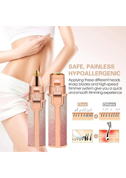 Pembe Tarzı 2 In 1 Şarj Edilebilir Elektrikli Kaş Düzeltici Epilatör Kadın Vücut Yüz Ruj Şekli Epilasyon Gökkuşağı ve Pembe (Yurt Dışından) indirimleri