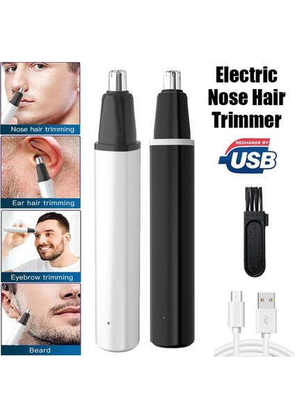 Siyah Stil Elektrikli Burun Kılı Kesme Tıraş Makinesi USB Şarj Edilebilir Elektrikli Burun Kılı Tıraş Kaş Kaldırma Çok Fonksiyonlu Alet Erkekler Için (Yurt Dışından)