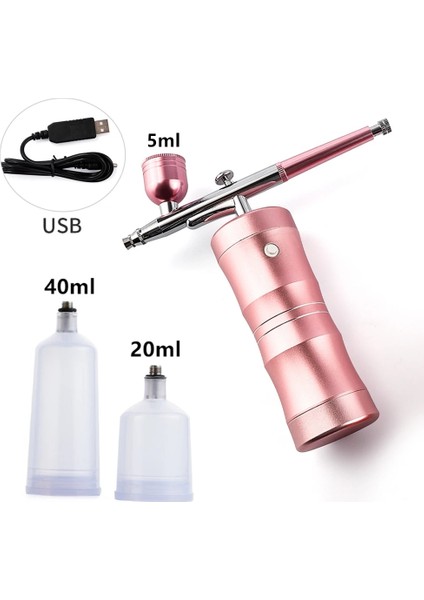 Pembe Tarzı Yüz Airbrush Su Oksijen Enjektör Makinesi Nano Püskürtücü Nail Art Dövme Craft Kek Mini Hava Kompresörü Kiti (Yurt Dışından) fırsatları
