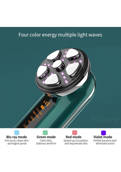 Siyah Stil Rf Ems LED Işık Cilt Gençleştirme Güzellik Enstrüman Yüz Mezoterapi Radyo Frekansı Cilt Sıkılaştırma Cilt Bakımı Yüz Masajı (Yurt Dışından) indirimleri