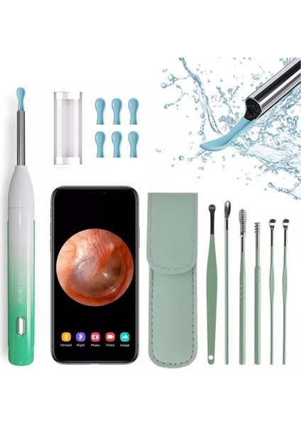 Yeşil Stil Kablosuz Akıllı Kulak Endoskop Wifi Görsel Kulak Temizleyici Kamera ile Kulak Balmumu Kaşık Earpick Balmumu Sökücü Kiti Kulak Temizleme Aracı (Yurt Dışından) fiyatları