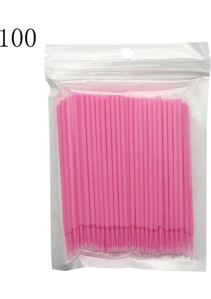 100 Adet Pembe Pcsbag Tek Kullanımlık Kirpik ve Maskara Fırçası(Yurt Dışından)