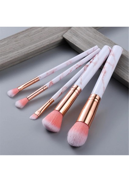 5 Adet Pembe Fld Adet Mermer Makyaj Fırça Seti Kozmetik Aracı Toz Göz Farı Fondöten Allık Karıştırma Güzellik Pinceaux De Maquillage (Yurt Dışından)